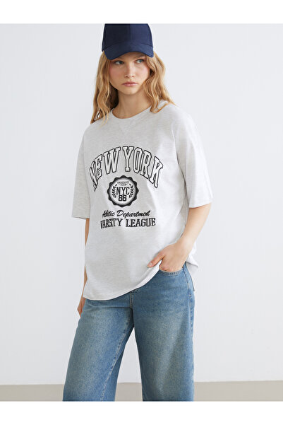 LC Waikiki New York Printed Oversize Women's T-Shirt