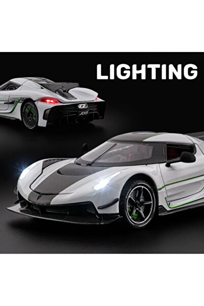 OEM Koenigsegg Jesko 1:24 Diecast Car, Hypercar Model with Pullback, Upward O...