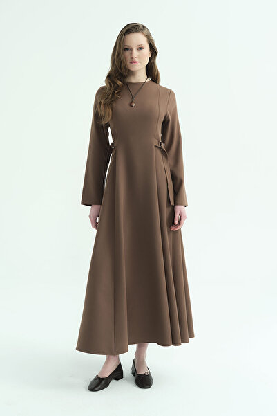 Hooopstore D Buckle Detailed Long Mink Dress