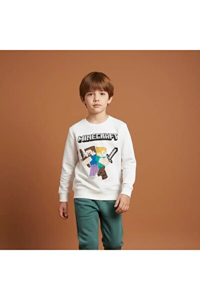 Blue Moon's Kids Erkek Çocuk Üstü MineCraft Baskılı İkili Takım 4-8 Yaş