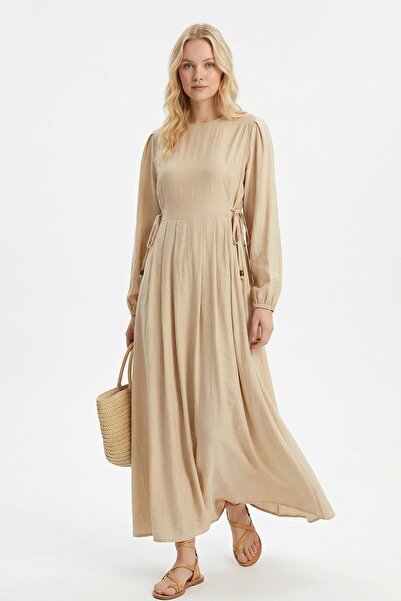 Rays 4470A Side Tie Long Dress Beige