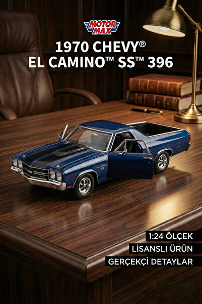 craftivio Motor Max 1:24 1970 Chevy El Camino SS 396 Model Araba - Lacivert M...