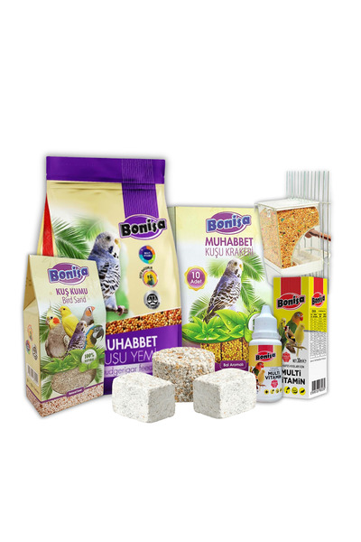 bonisa Muhabbet Kuşu Bakım Seti – 7’li Tam Paket