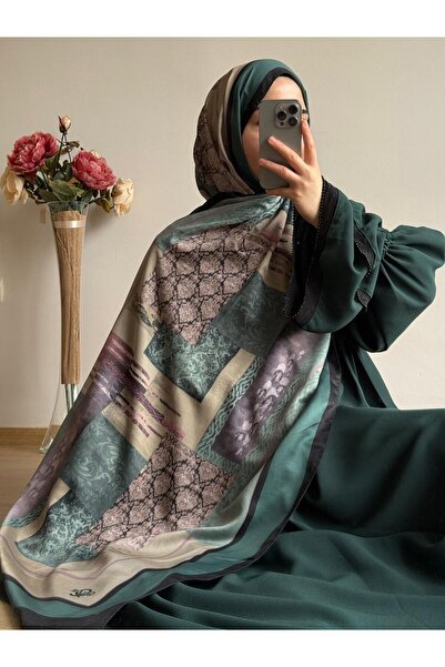 Qalortex Scarf Etro Desen Şal-Zümrüt