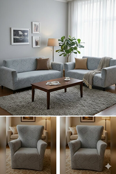 Hazineci Bey Sofa Cover, Sofa Slipcover, 3 3 1 1, Elastic, Flexible, Washable...