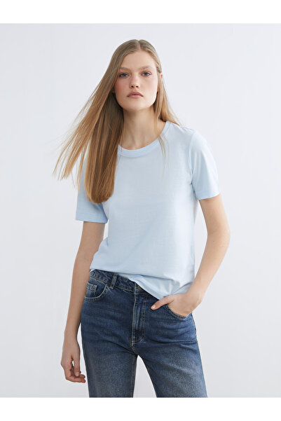 LC Waikiki طاقم الرقبة تي شيرت المرأة