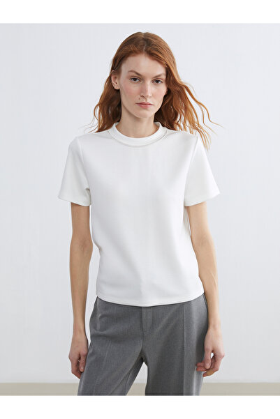 LC Waikiki High Neck Bejeweled Women's Tee