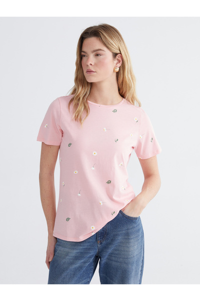 LC Waikiki تيشيرت نسائي مزين بالزهور