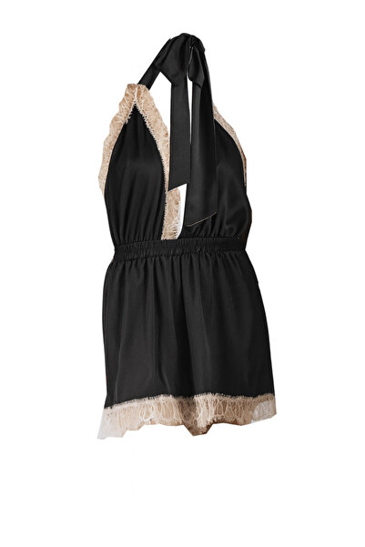 Noblesse Oblige Black Luna silk short jumpsuit,