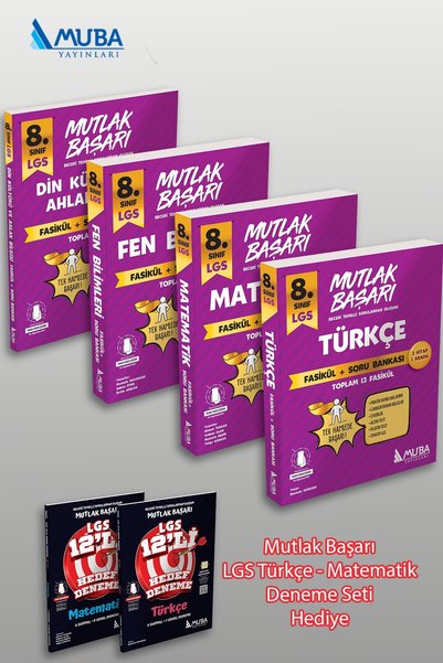 Muba Yayınları 8.Sınıf Türkçe - Matematik - Fen Bilimleri - Din Kültürü F Fas...