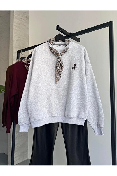 Butik Ayseba سترة نسائية بتفاصيل وشاح وثلاثة خيوط ش مبطن بالصوف O قصة فضفاضة