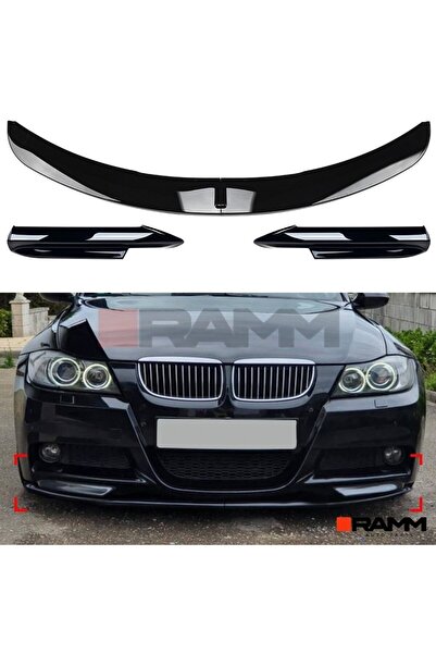RAMM BMW E90 M-Tech Ön Tampon Lipi + Flap Seti - Piano Black