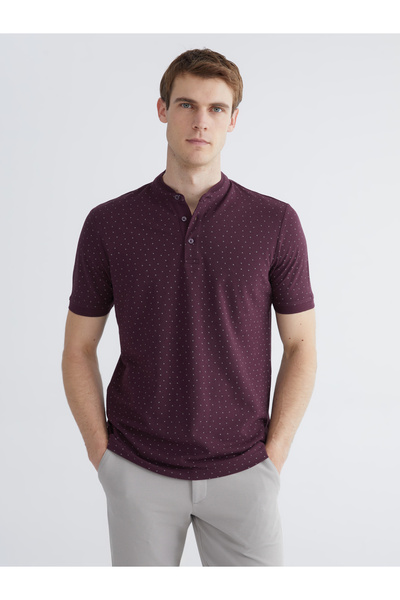 LC Waikiki تيشيرت رجالي مطبوع بياقة جدية