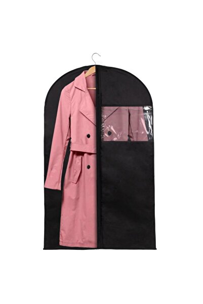 SERSIMO Geantă de transport haine, pe umeraș, impermeabilă cu fereastră, neag...