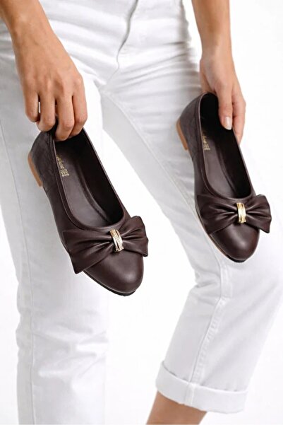 LUFFO Women's Ring Ribbon Detailed Casual Ballerinas