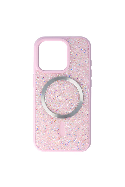 SEP Husa TPU+PC Diamonds Magsafe Apple iPhone 15 Pro Roz