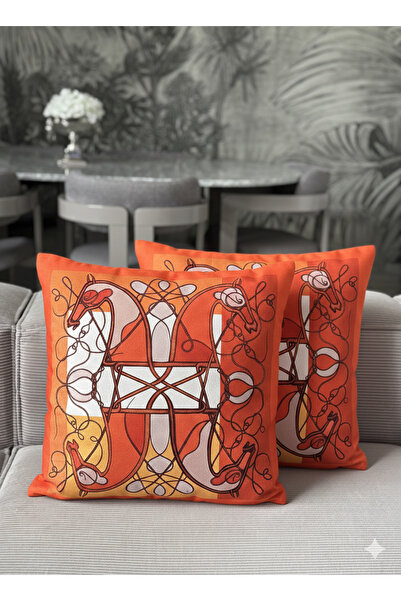 Skhome Double-Sided Horse Decorative Throw Pillow Cover 1 Piece 43X43 (Plain-...