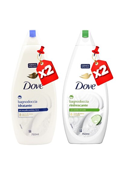Dove GEL DE DUȘ 750ML Hidratant X2 + 750ML REVIGORANT X2