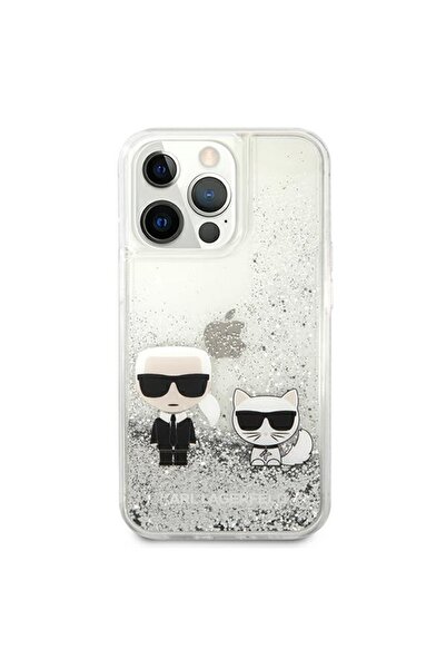 Karl Lagerfeld Glitter Case for iPhone 13 Pro Max - Silver