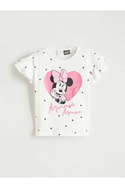 LC Waikiki Tricou de fete cu guler rotund și imprimeu Minnie Mouse