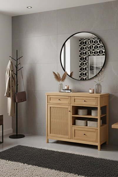 ŞafakMobilya Altea Rattan Detaylı Çok Amaçlı Masif Büfe