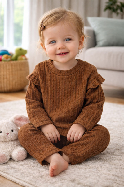 Pufiko Kids طقم بناتي بتفاصيل كشكش