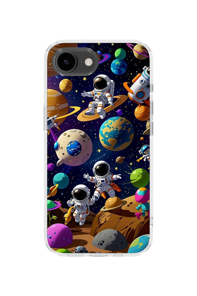 lelia غطاء هاتف شفاف مطبوع متوافق مع آيفون 16e |   مجموعة كوزميك وِسبر سكاي سيت