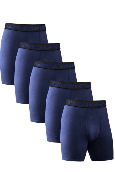 GHASSY CO. Men's Cotton Lycra Sports Boxer Set of 5 with Soft Texture and Com...