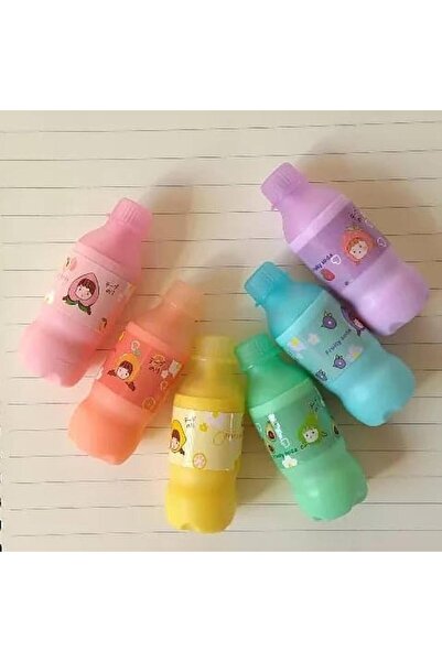 TATLI GÜNLER 6’lı Fosforlu Kalem Seti – Sevimli Şişe Tasarımlı Renkli İşaretl...