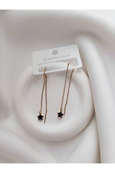 Minne Jewelry-Accessory Chain Dangle Earrings - Beaded Dangle Earrings - Stee...