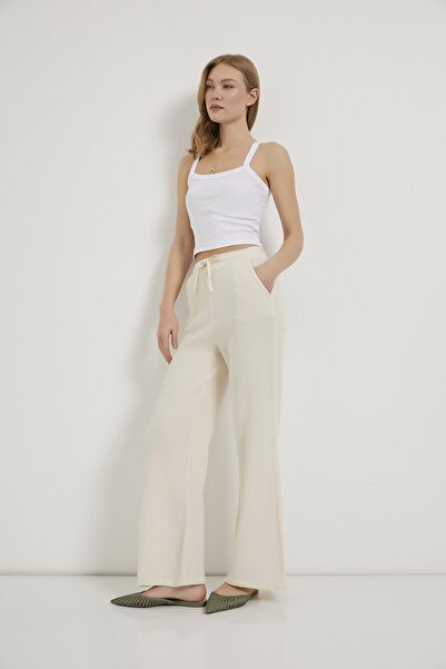 Arma Life ARMALIFE 5540 PANTALONI DE DAMĂ DIN MUSLINĂ CU TALIE ELASTICĂ