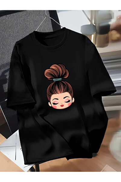 ELAN WEAR Girl printed oversize women's/men's unisex white t-shirt