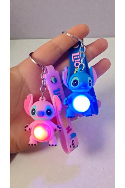 FAMEMUS ACCESSORY Light-Up Stitch Silicone Keychain, 2-Pack