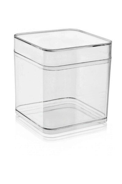 yorulmaz ambalaj Crystal Square Magnolia Jar 270 Cc with Lid Cp08 24-Pack – T...