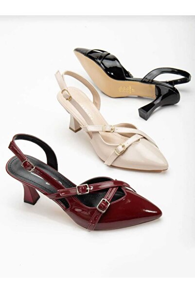 Bİ&CO Bıyana Double-Strap Buckle Detailed Patent Leather Women's High-Heeled ...