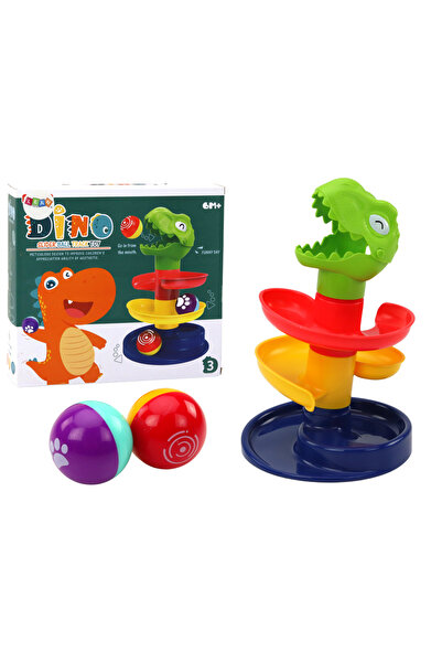 Three top online Tobogan educativ pentru sortarea bilelor, dinozaur verde