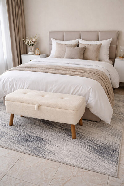 BEYLERBEYİ Yatak önü Sandıklı puf,ve giyinme odası,puf Bench, krem peluş kuma...