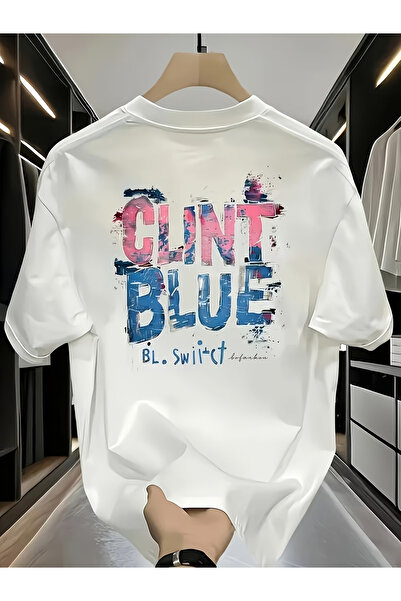 ELAN WEAR Custom printed oversize women's/men's unisex white t-shirt