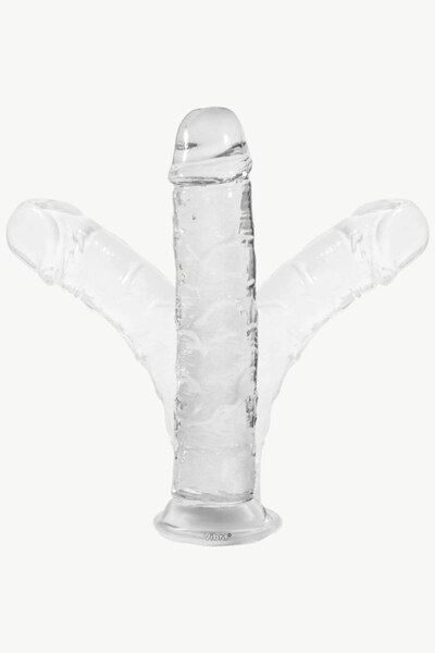 22 cm Şeffaf Esnek Jelly Dildo – 4,5 cm kalınlık - Güçlü Vantuzlu, Ekstra Kalın Yapay Penis