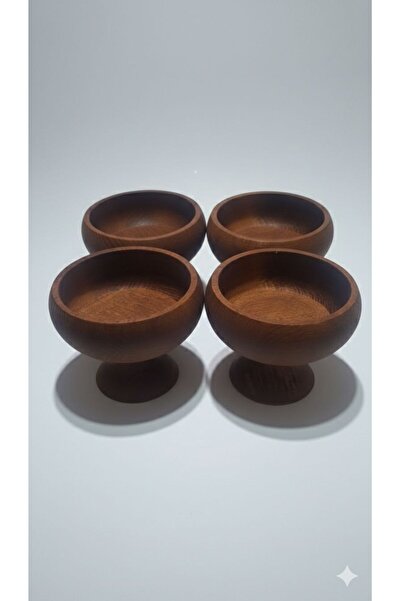 ELZEMHOME طقم فاخر من خشب الجوز الطبيعي مكون من 4 أوعية للوجبات الخفيفة والصل...