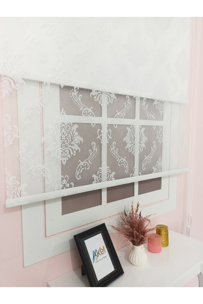 Enzo Home Desenli Çift Sistem Zebra Stor Perde