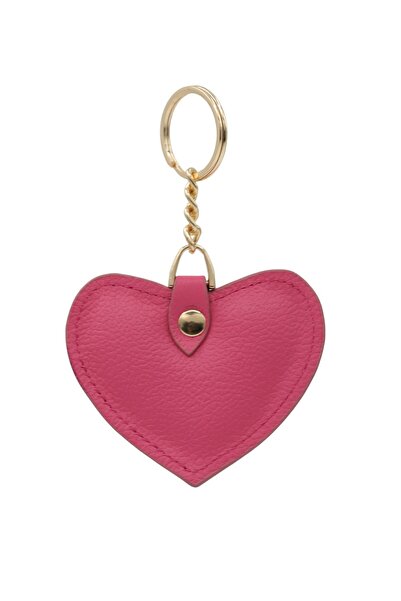 Meskanto سلسلة مفاتيح على شكل قلب من الجلد الطبيعي