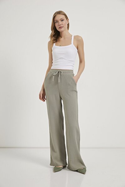 Arma Life ARMALIFE 5540 PANTALONI DE DAMĂ DIN MUSLINĂ CU TALIE ELASTICĂ