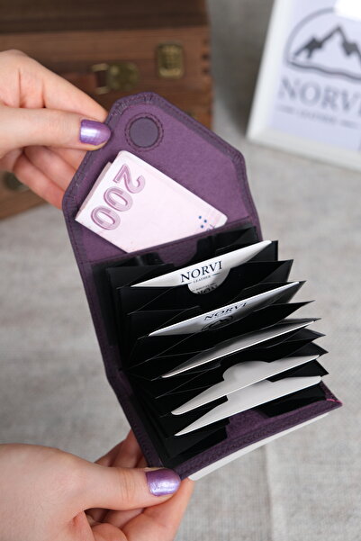 Norvi Leather Accordion Genuine Leather Card Holder 1048