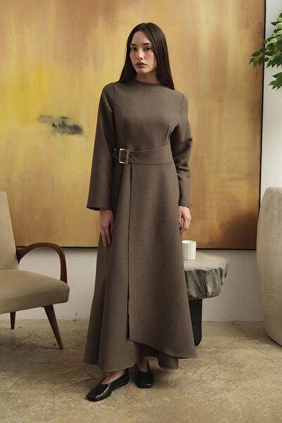 Hooopstore Beli Buckle Detailed Mink Dress