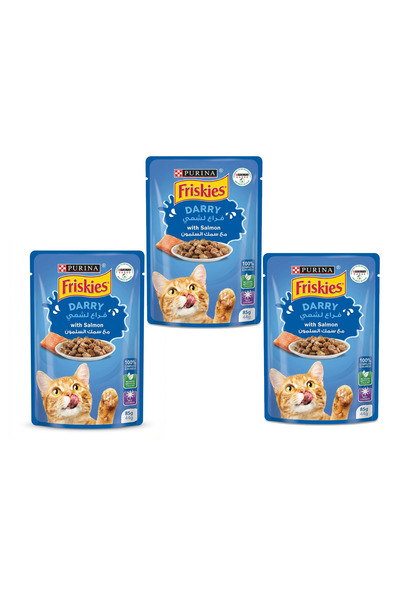 PURINA DOG&CAT CHOW عرض عبوة من 3 قطع من طعام القطط فريسكيز بنكهة السلمون في ...