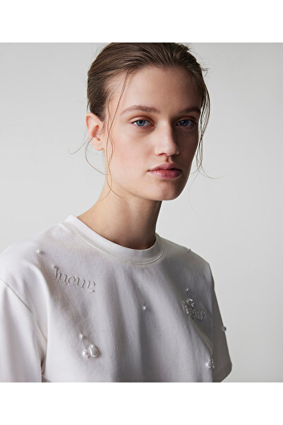 İpekyol Karma inci aksesuarlı tişört