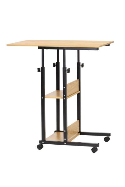 SERSIMO Birou reglabil pe înălțime cu rafturi și roți, structură metalică, 80...