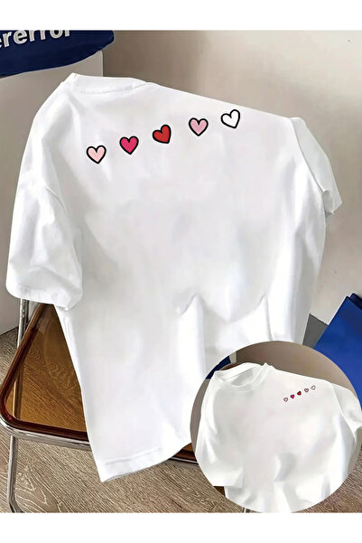 ELAN WEAR Bayaz Printed Oversize Women'S/Men's Unisex White Tshirt