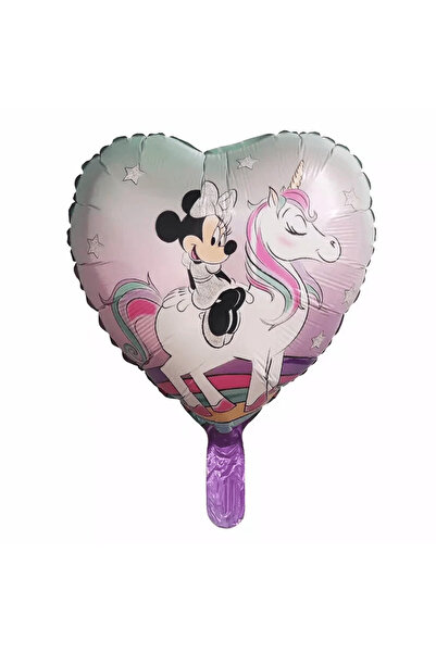 NO BRAND Heart foil balloon with minnie and unicorn, 45 cm